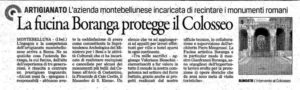 Un interessante articolo redatto da La Tribuna in merito al progetto di cui Fucina Artistica Boranga è stata protagonista nella creazione delle cancellate del Colosseo